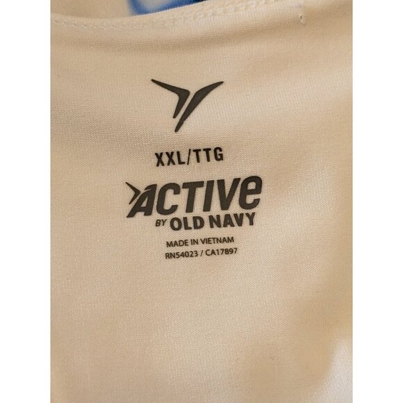 Old Navy Active Womens Tank Top Plus XXL Blue Swirl Marble Racerback Shelf Bra - Picture 5 of 6